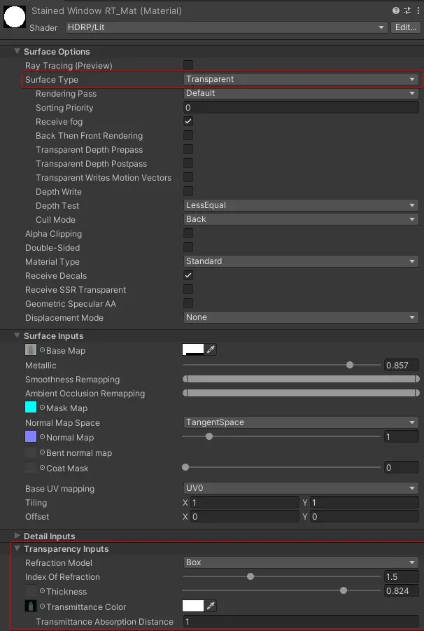 Unity Colored Shadows Material Setup for Refraction