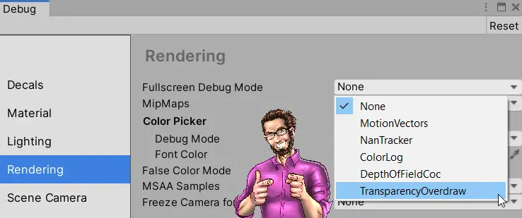 Unity HDRP: Rendering Debug Window