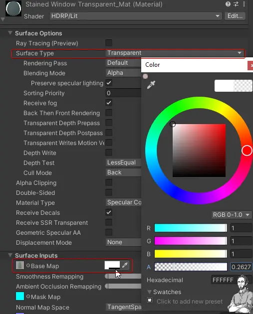 Unity Lit: Semi-Transparent Material