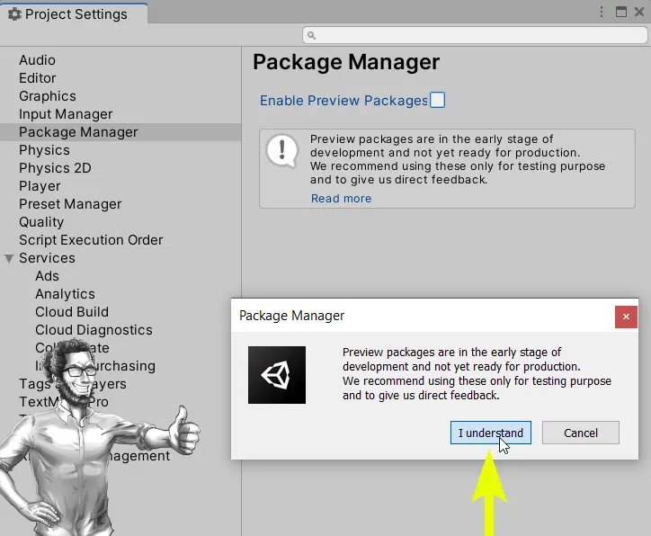 Unity 2020.2+: Enabling Preview Packages