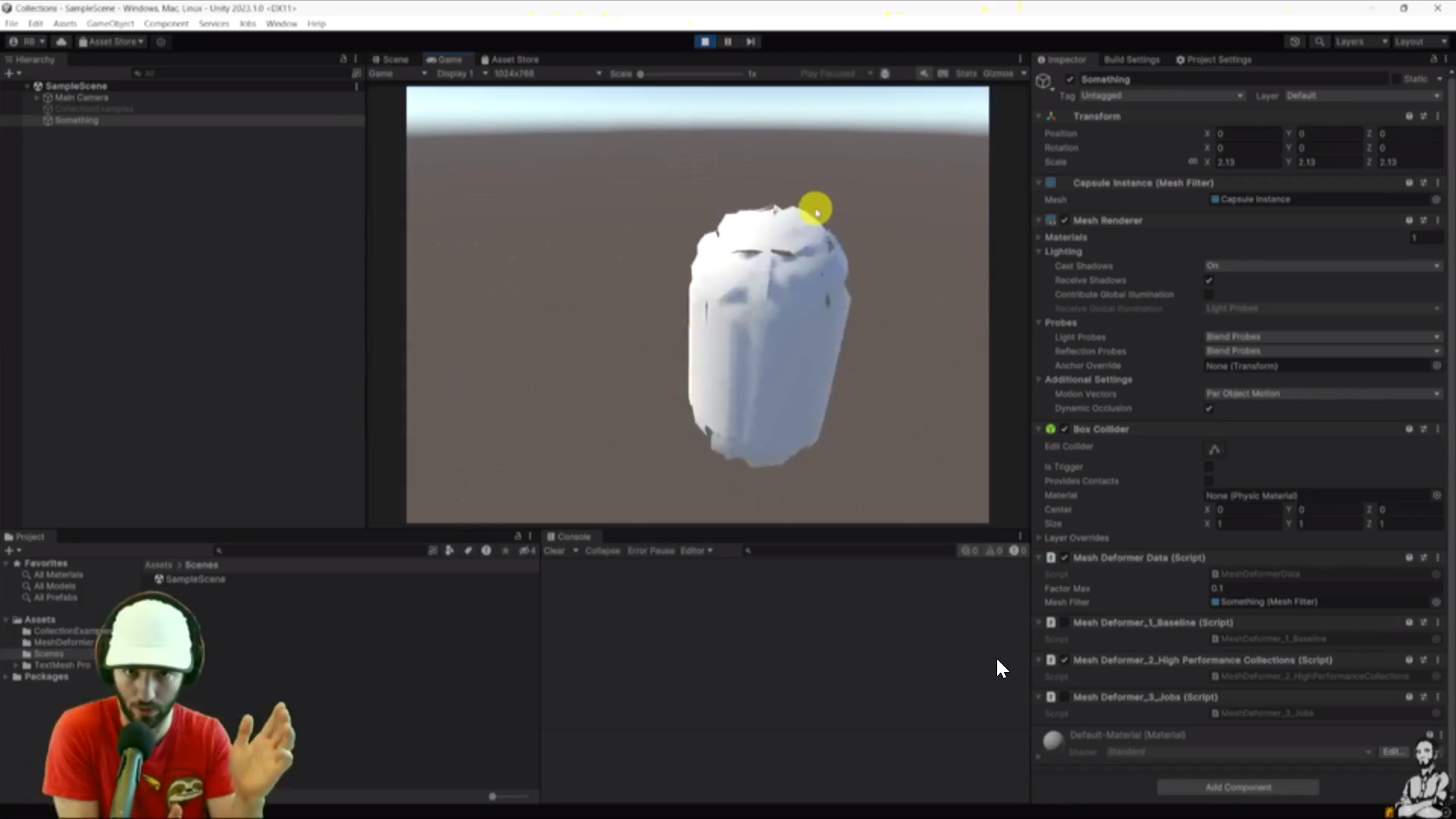 Using high-performance collections to distort mesh vertices in run-time